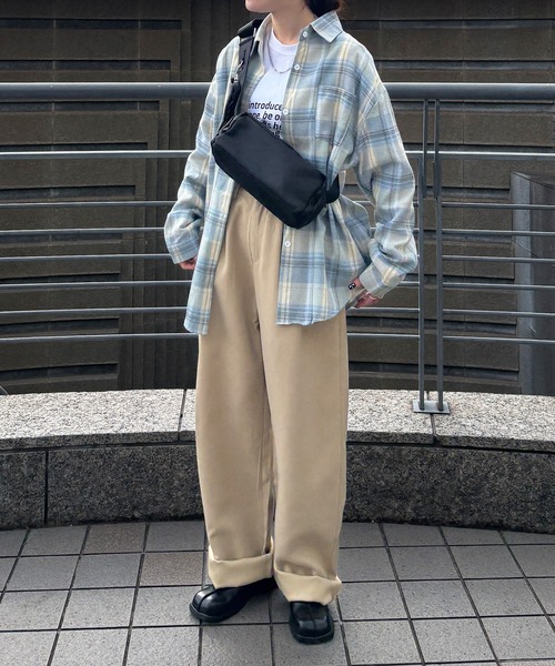 「ISOOK」 長袖シャツ FREE ネイビー レディース_画像6