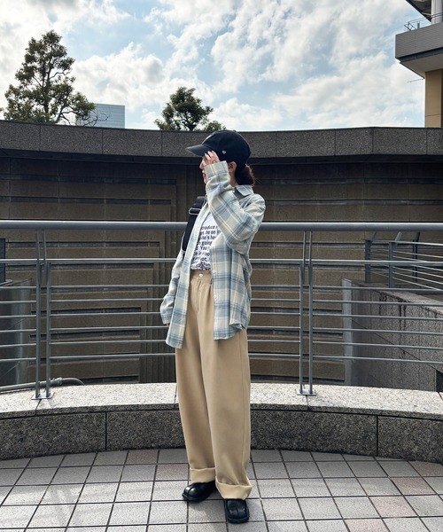 「ISOOK」 長袖シャツ FREE ネイビー レディース_画像9
