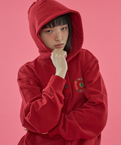 「WISH FOR EVER」 スウェットカットソー MEDIUM レッド メンズ_画像4