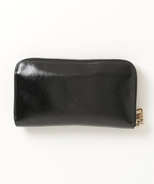 【美品】PRADA プラダ サフィアーノレザー 長財布 ブラック 三角ロゴ PRADA（プラダ） 三角ロゴ サフィアーノ 長財布 - ブラック レディース