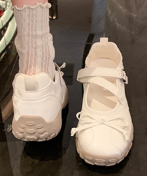 Lace Ladies（レースレディース） スニーカー ラウンドトゥ リボン