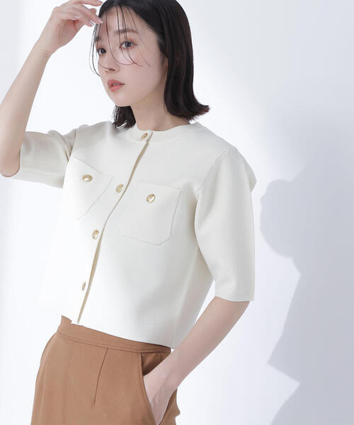 「NATURAL BEAUTY BASIC」 ニットカーディガン FREE ベージュ レディース_画像6