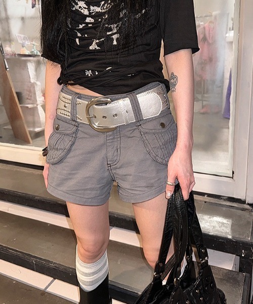 SHEENA（シーナ） パンツ ダブルポケットカーゴショートパンツ