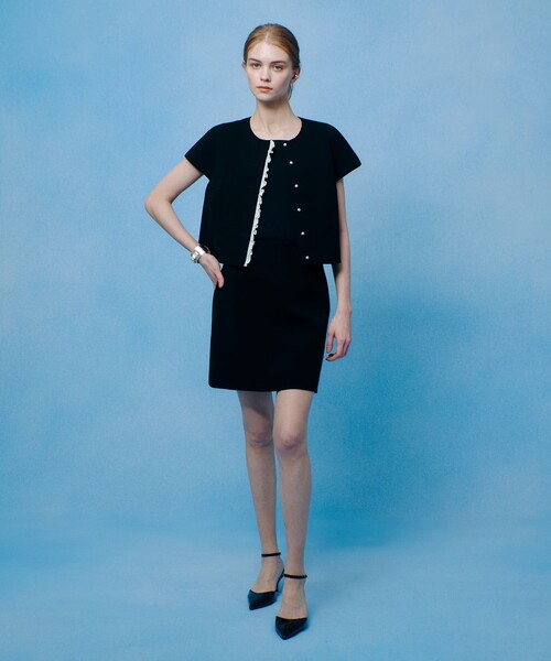 「LOULOU WILLOUGHBY」 ノーカラージャケット 1 ブラック レディース_画像7