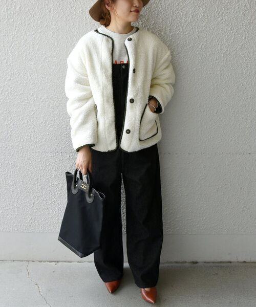 SHIPS any ジャケット ブルゾン any: リバーシブル ボア キルティング