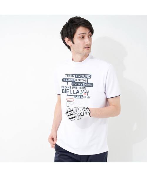 FILA GOLF シャツ 半袖 GOLF/フィラゴルフ 配色パイピング モック