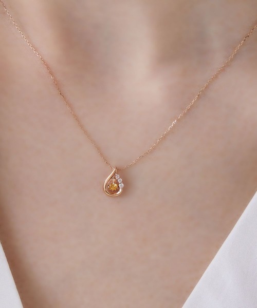 ネックレス 「11月誕生石」K18ピンクゴールド ネックレス レディースの画像