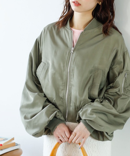 GeeRA（ジーラ） ma1 ma-1 ボリューム袖ショート丈MA−1 レディース