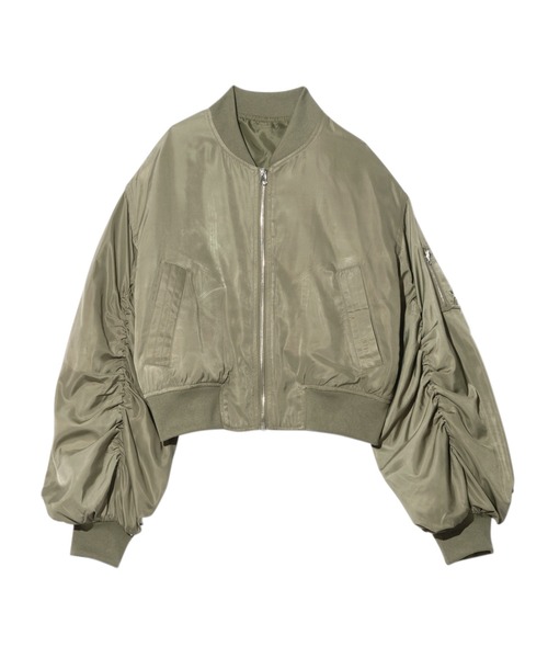 GeeRA ma1 ma-1 ボリューム袖ショート丈MA−1 レディース : ZOZOTOWN