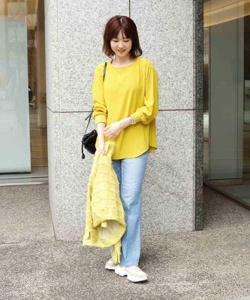 Jines ブラウス シャツ ボートネック・Tシャツ 風ブラウス