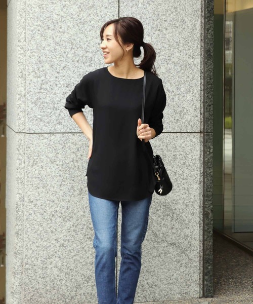 Jines ブラウス シャツ ボートネック・Tシャツ 風ブラウス