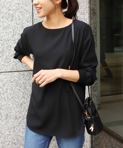 ブラウス シャツ ボートネック・Tシャツ 風ブラウス レディース Jines ブラウス シャツ ボートネック・Tシャツ 風ブラウス