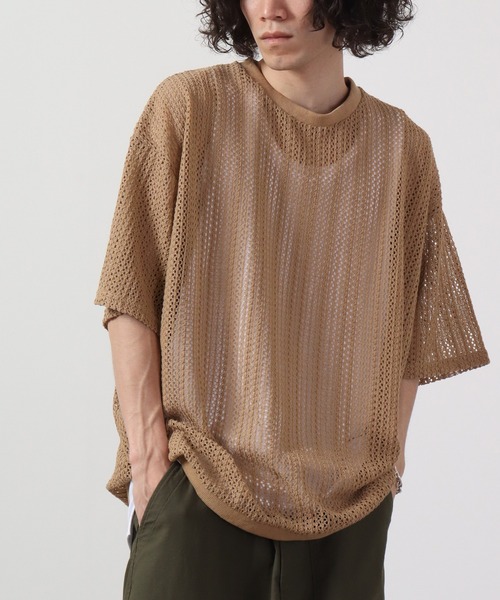clane 透かし編みニット半袖Tシャツ clane 透かし編みニット半袖Tシャツ - メルカリ