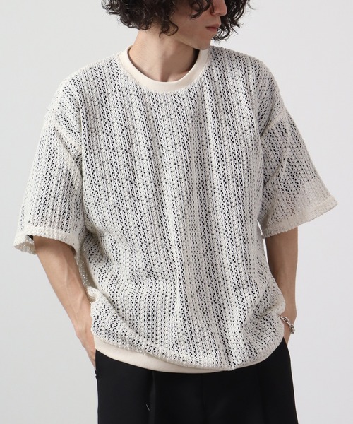 clane 透かし編みニット半袖Tシャツ clane 透かし編みニット半袖Tシャツ - メルカリ