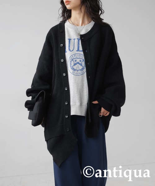 antiqua ニット セーター アシメデザインニットカーディガン