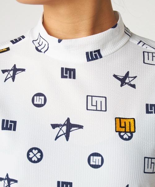 【ラウドマウス】人気ロゴマーク×モックネック 半袖ゴルフハイネックシャツLL tシャツ LOUDMOUTH/ラウドマウス ゴルフウェア ブランド ロゴ