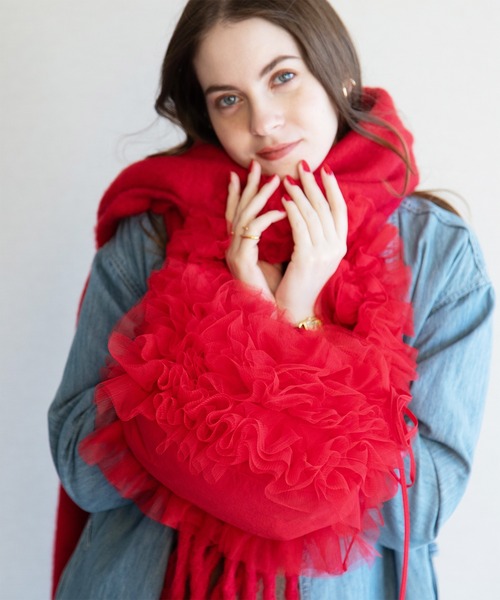 ショルダーバッグ バッグ 「長さ調節可能」裏地付き大人のチュールフリル/ショルダーバッグ レディース