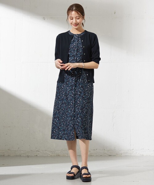 J.PRESS（J.プレス） ワンピース 半袖 「洗える」ボタニカルプリント