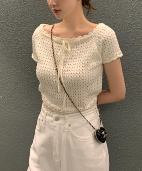 CHANEL リボンモチーフ 半袖ニット 34 CHANEL リボンモチーフ 半袖ニット 34 - メルカリ