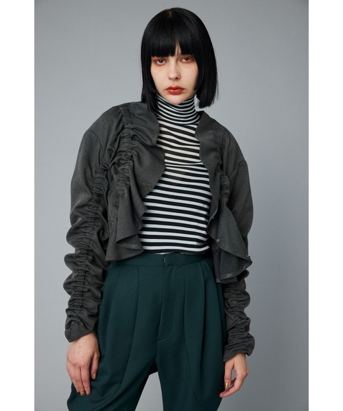 HeRIN.CYE ジャケット ノーカラージャケット Shirring jacket