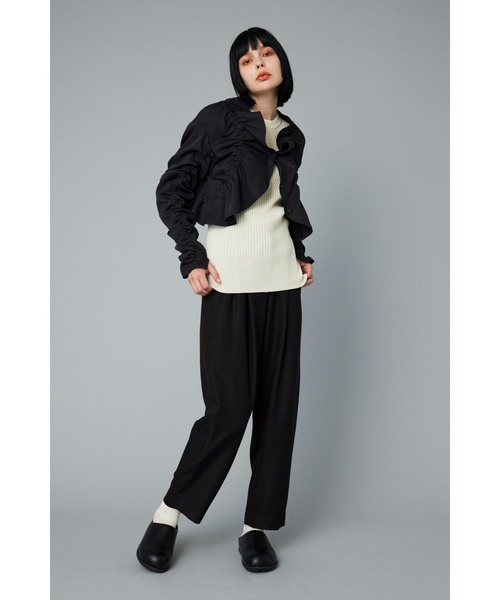 HeRIN.CYE ジャケット ノーカラージャケット Shirring jacket