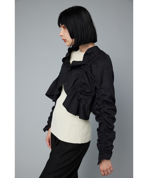 HeRIN.CYE ジャケット ノーカラージャケット Shirring jacket 