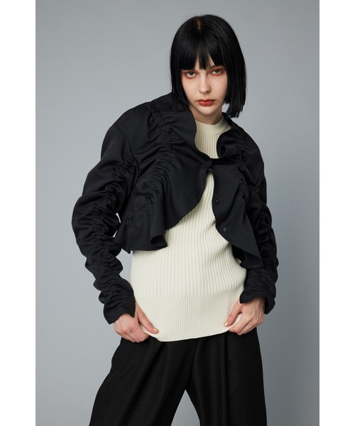 HeRIN.CYE ジャケット ノーカラージャケット Shirring jacket