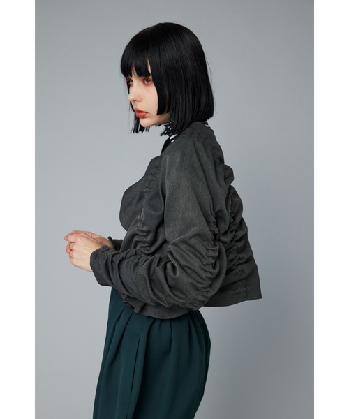 HeRIN.CYE ジャケット ノーカラージャケット Shirring jacket