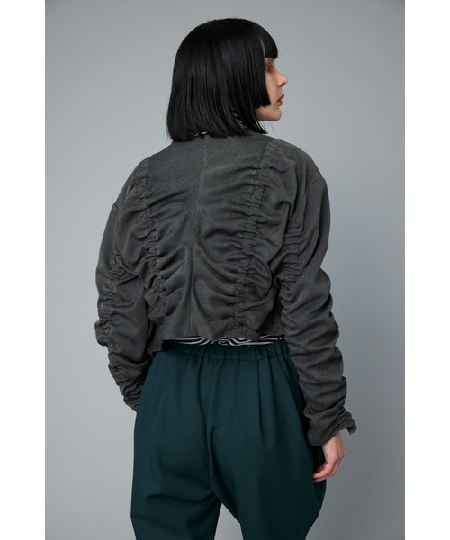 HeRIN.CYE ジャケット ノーカラージャケット Shirring jacket 