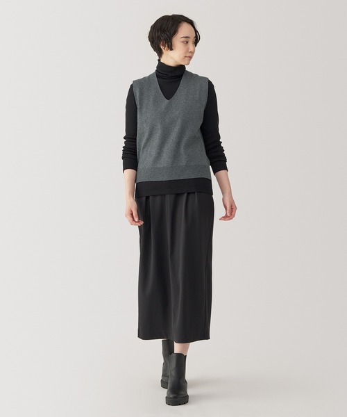 無印良品（MUJI） ベスト 婦人 洗えるミラノリブ編みベスト レディース