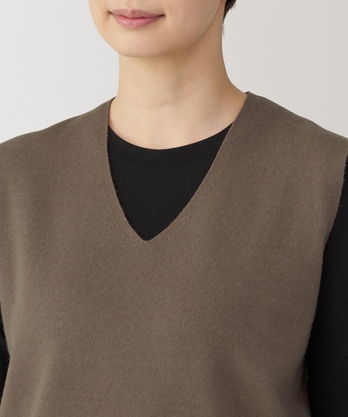 無印良品（MUJI） ベスト 婦人 洗えるミラノリブ編みベスト レディース