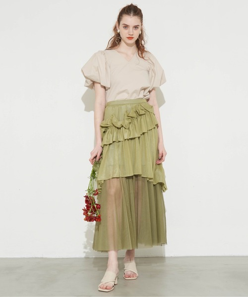 LA BELLE ETUDE」 スカート FREE ライトグリーン レディース
