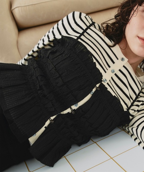 titivate（ティティベイト） キャミソール シャーリングフリルビスチェ