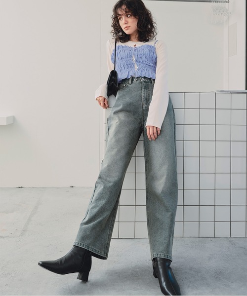 titivate（ティティベイト） キャミソール シャーリングフリルビスチェ