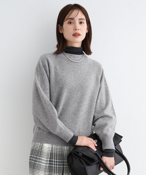INDIVI ニット セーター 「カシミヤ混」ボリュームスリーブ