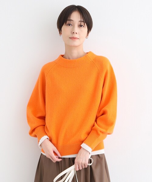 INDIVI ニット セーター 「カシミヤ混」ボリュームスリーブ