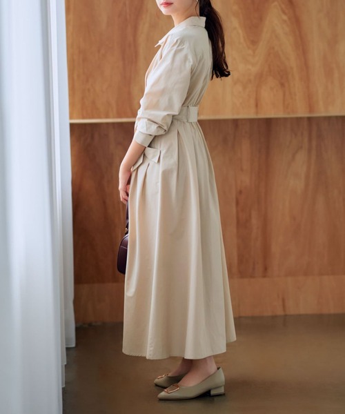 COHINA（コヒナ） ワンピース フラップデザインシャツワンピース「低