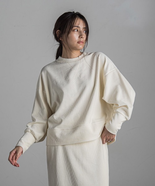 tシャツ ラメコーデュロイプルオーバー「手洗い可能」 レディース
