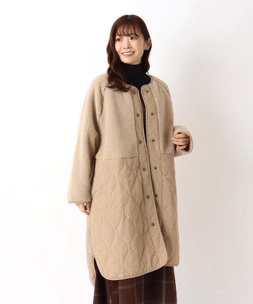 【soe】STUDIOS限定別注Wool Guide Parka ボア切り替え ボア切替デザインコート - ベルーナ【公式】