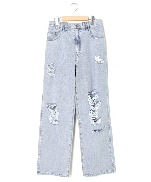 Alley by w closet」 ダメージ加工デニムパンツ FREE ブルー系その他 