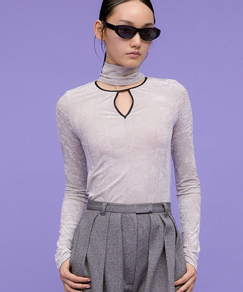 tシャツ 「THINGS THAT MATTER/シングス ザット マター」CLASH VELOR CUTTING TOPS/ベロアトップス レディー