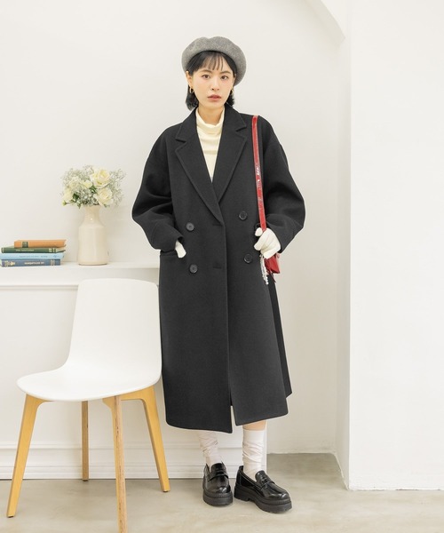 ウールタッチ チェスターコート ロング 冬 アウター 韓国 cr6659 3.3 FIELD TRIP コート チェスターコート Field Trip／ウール