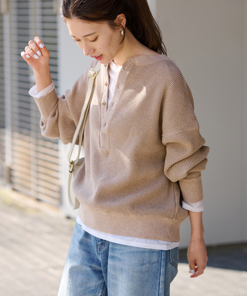 FRAMeWORK ヘンリーワッフルプルオーバー ≪追加≫ワッフルヘンリープルオーバー（Tシャツ/カットソー
