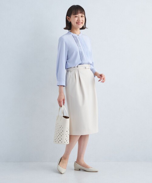 【新品未使用品】ピンタックブラウス グリーンレーベルリラクシング green label relaxing ブラウス シャツ ピンタック 7分袖