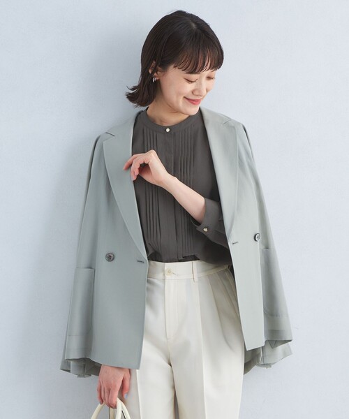 【新品未使用品】ピンタックブラウス グリーンレーベルリラクシング green label relaxing ブラウス シャツ ピンタック 7分袖