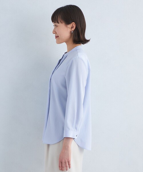 【新品未使用品】ピンタックブラウス グリーンレーベルリラクシング green label relaxing ブラウス シャツ ピンタック 7分袖