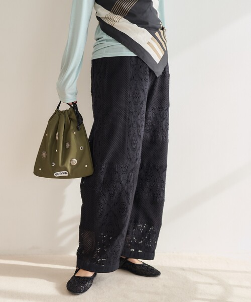 パッチワークレースイージーパンツ URBAN RESEARCH パンツ パッチワークレースイージーパンツ