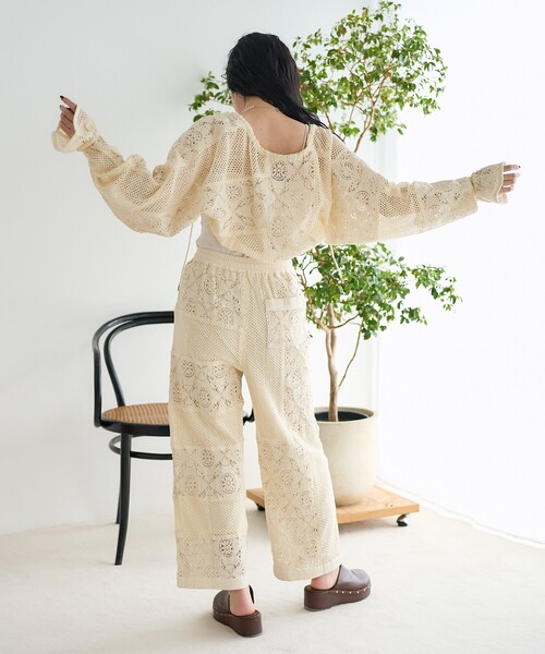 パッチワークレースイージーパンツ URBAN RESEARCH パンツ パッチワークレースイージーパンツ