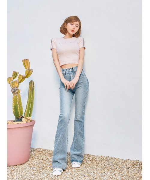 Darich ラインパイルニットトップス ダーリッチ Darich ラインパイルニットトップス （サックス