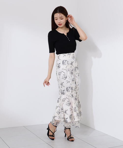 ホワイト ヘンリーネック セーター 彩 12448 PROPORTION BODY DRESSING ニット セーター ヘンリーネック